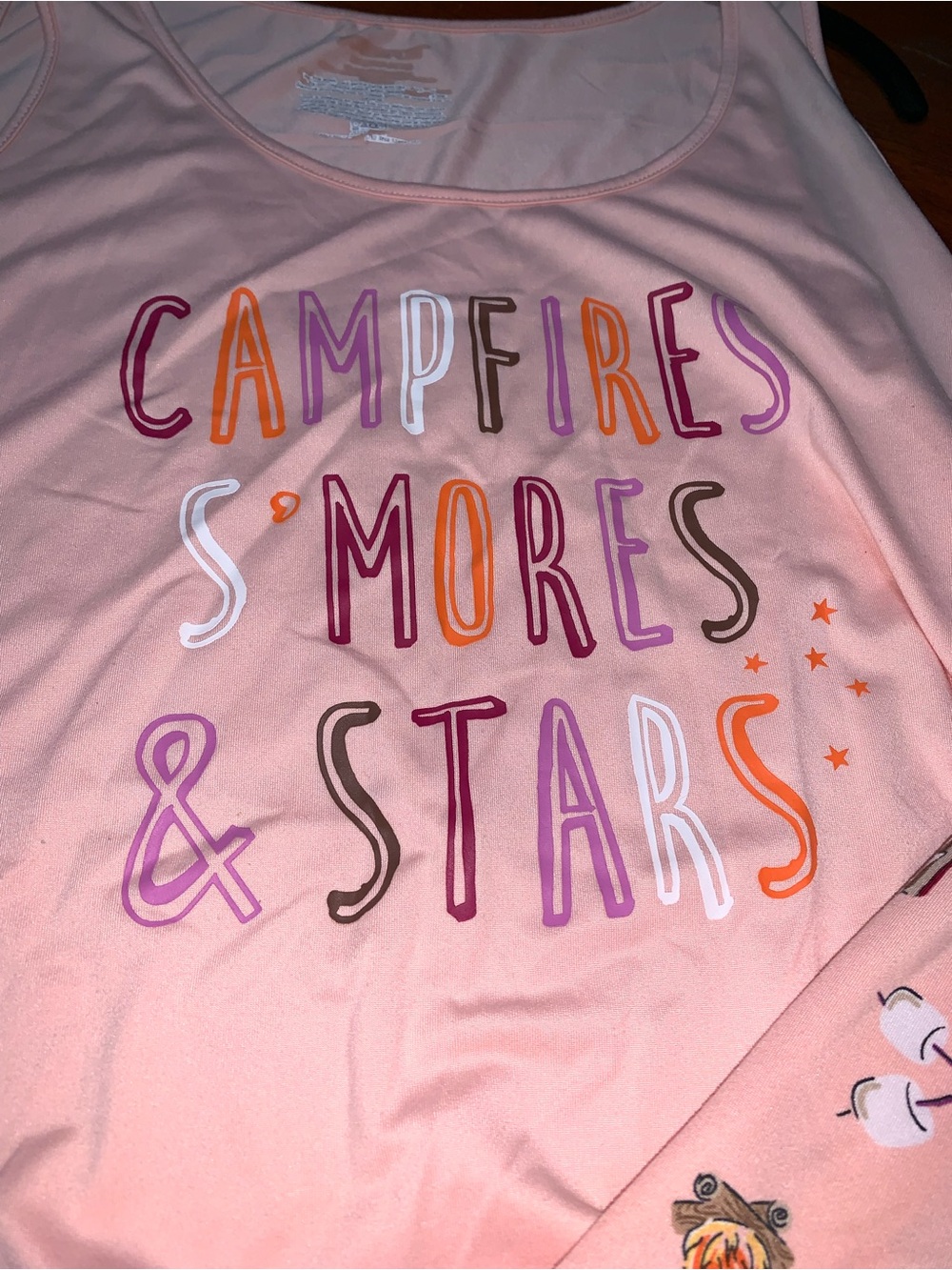 Women’s Pink 'Campfires S'mores & Stars' Two-Piece Sleep Set - Picture 3 of 4